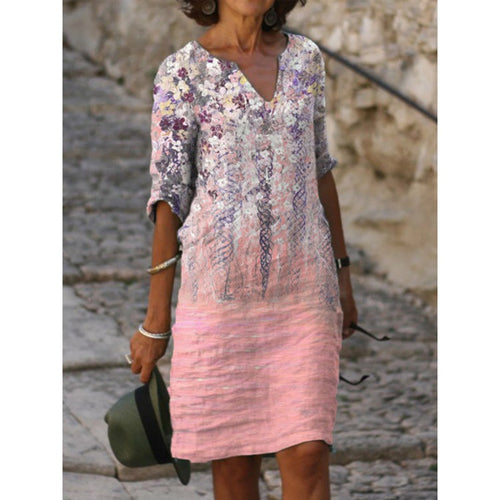 Damen Freizeitkleid mit elegantem Stickdesign und lockerem Schnitt Heidi-Mode