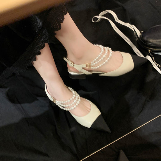 Damen Elegante Slingback-Pumps mit Perlenapplikationen und hochwertiger Schuhsohle EB