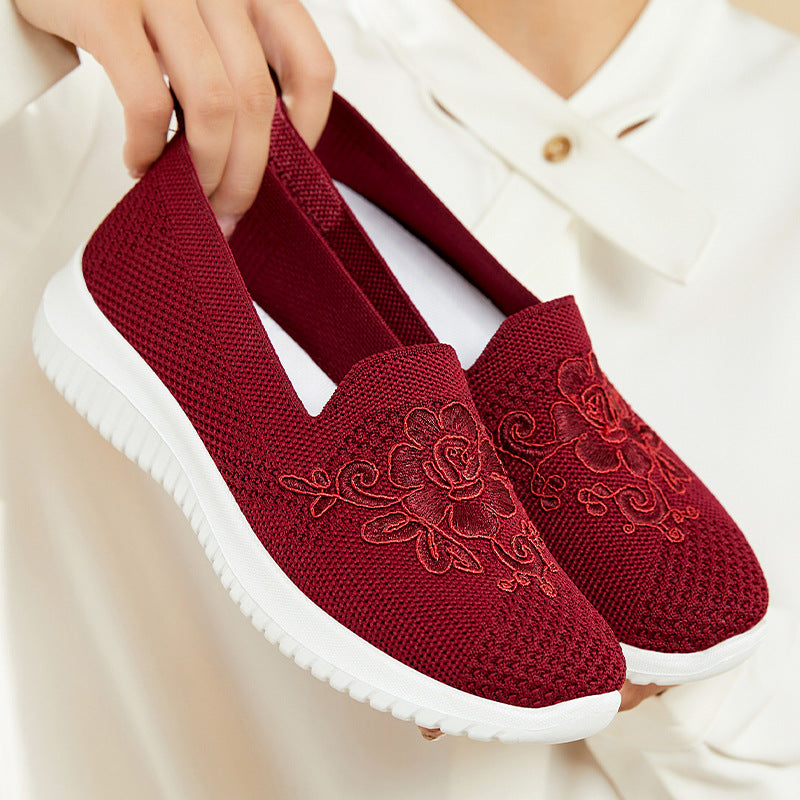 Damen Slip-On Socken Sneakers mit floralem Design EB