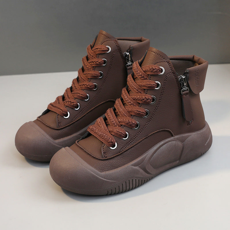 Damen Hochformatige Sneakers mit seitlichem Reißverschluss und robustem Gummiprofil EB