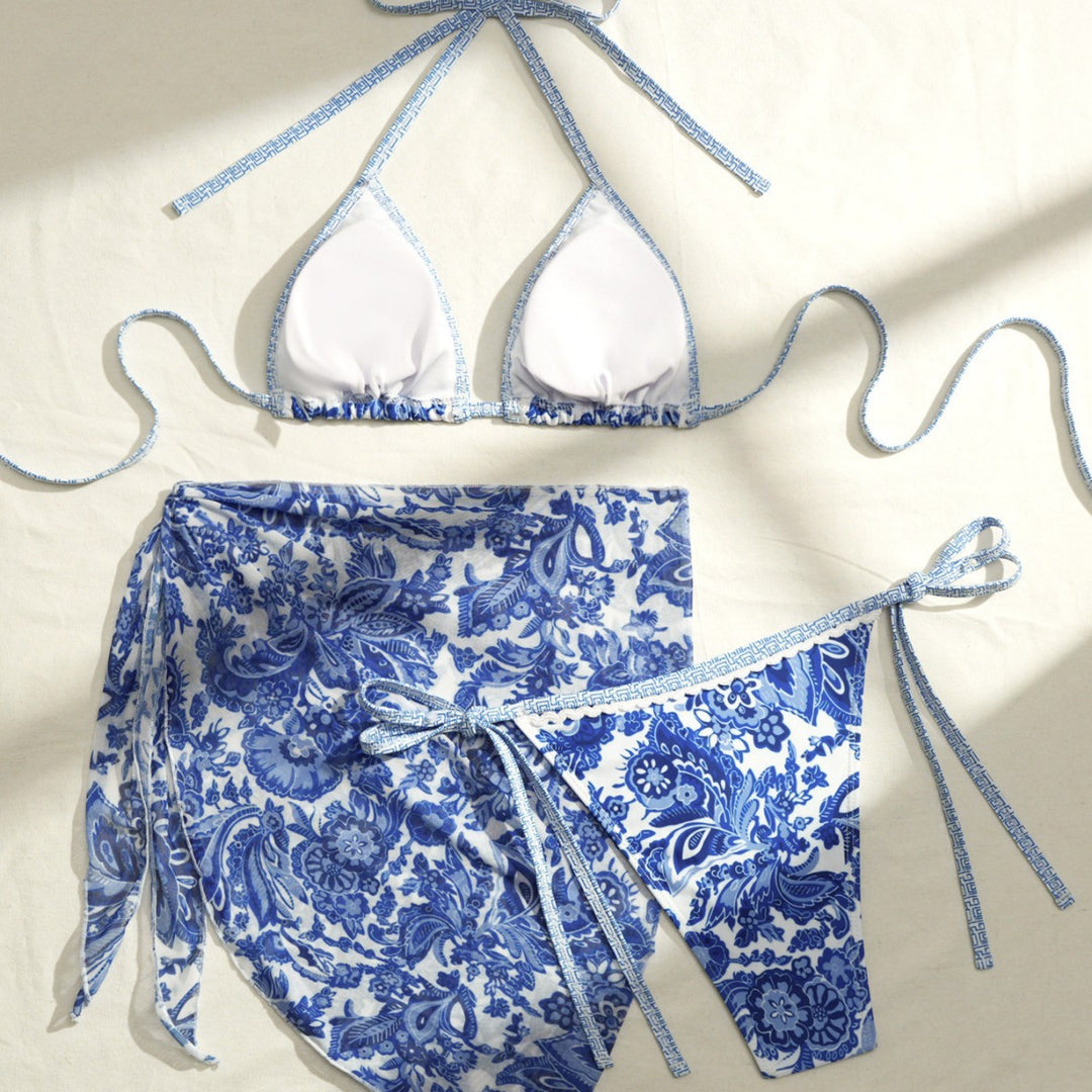 Damen Triangel-Bikini mit floralem Design EB