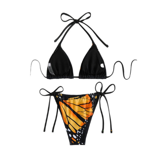 Damen Triangel-Bikini mit innovativem Schmetterlingsmuster EB