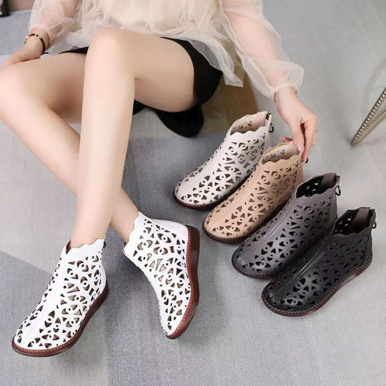 Damen elegante Clogs mit raffiniertem Lochmuster EB