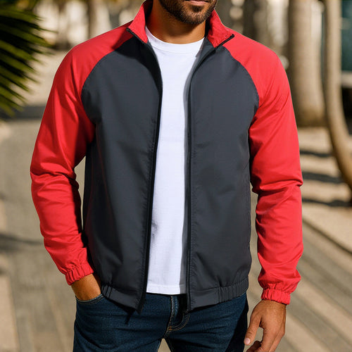 Herren sportliche Übergangsjacke mit reißfestem Material und elastischen Bündchen EB