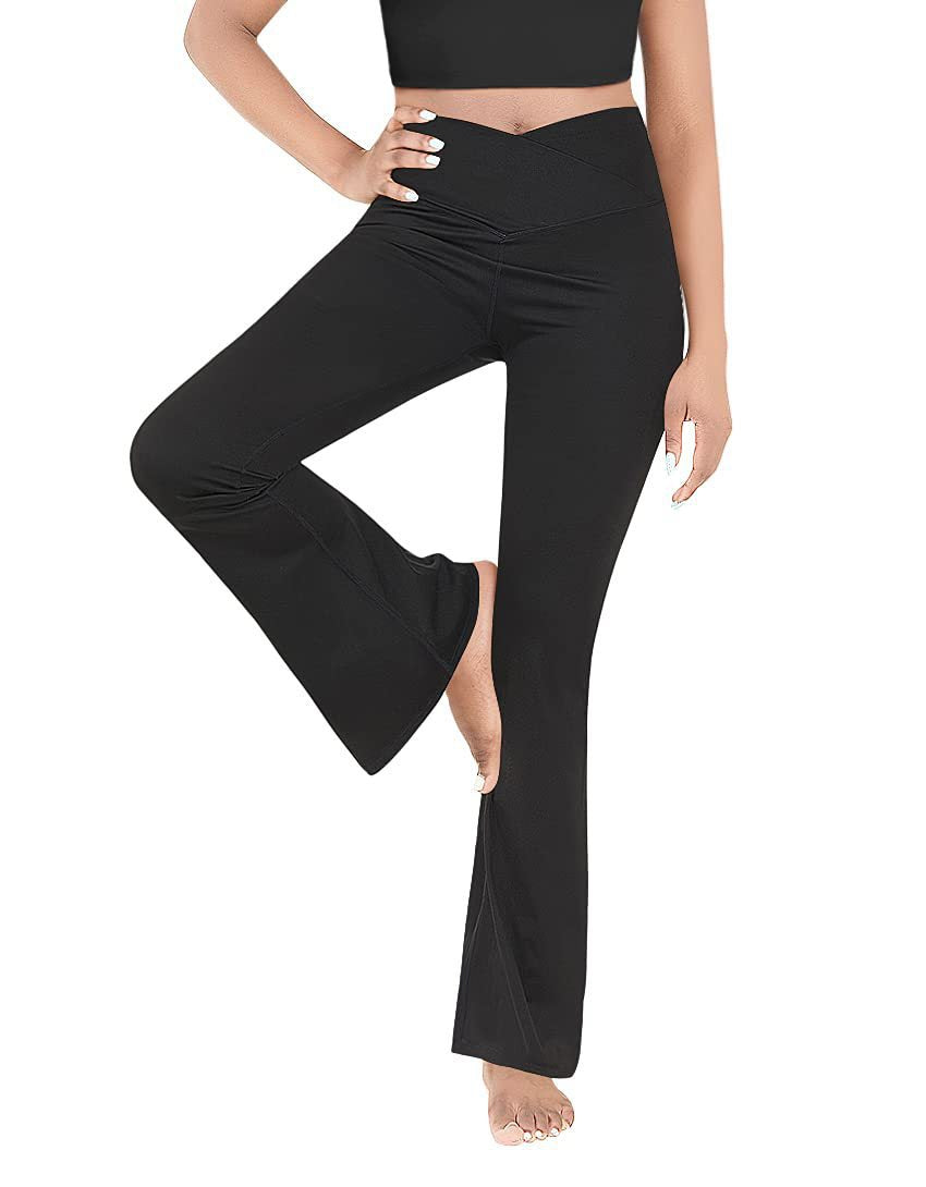 Damen lässige Bootcut-Leggings mit hohem Bund und atmungsaktivem Material EB