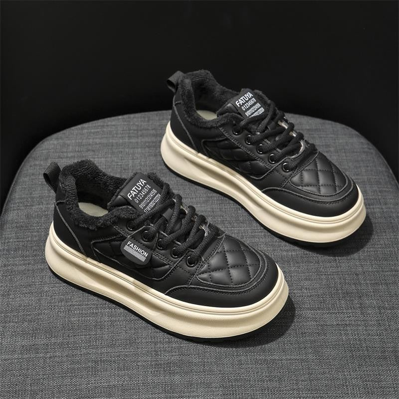 Damen Modische Sneakers mit wärmendem Fleecefutter und rutschfester Sohle EB