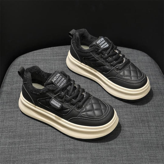 Damen Modische Sneakers mit wärmendem Fleecefutter und rutschfester Sohle EB