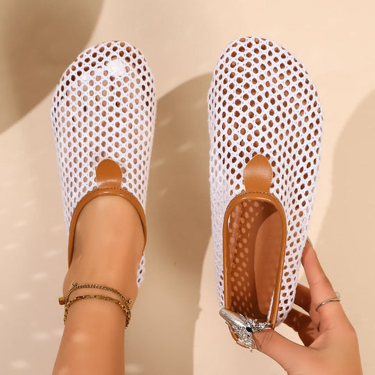 Damen Clogs mit buntem Netzdesign und rutschfester Sohle EB