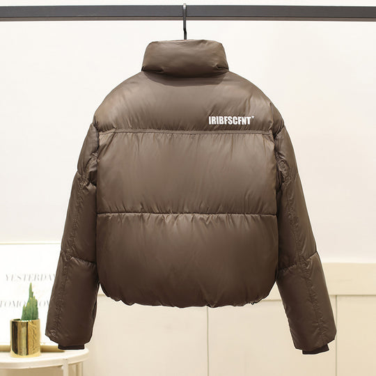 Damen modische kurz geschnittene Pufferjacke mit praktischen Eingrifftaschen EB