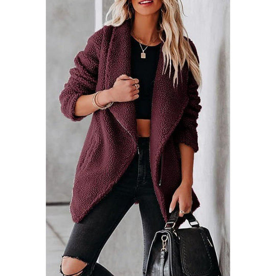 Damen kuschelige Teddyjacke EB