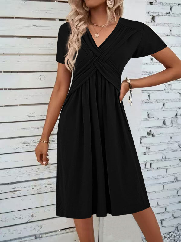 Damen Jumpsuit mit figurbetontem Wickeldesign und elegantem V-Ausschnitt EB