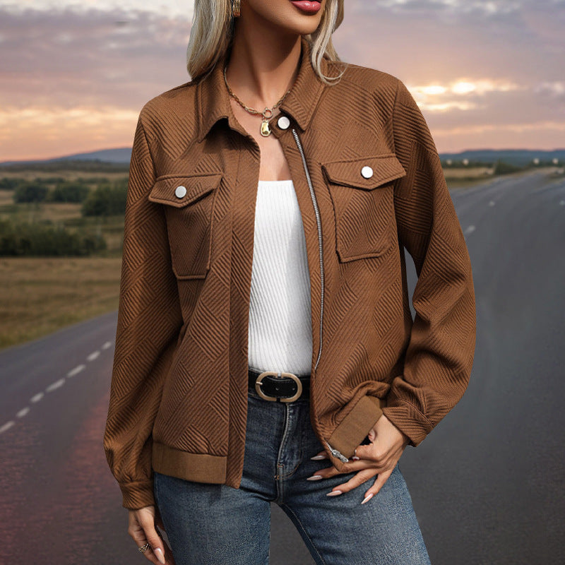 Damen Utility-Jacke mit strukturierter Oberfläche und praktischen Taschen EB
