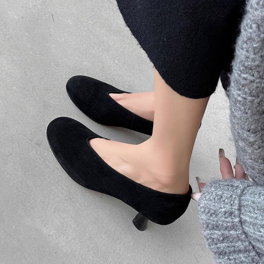 Damen spitze Wedge-Pumps aus samtweichem Velours EB