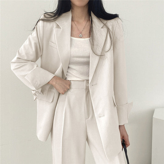 Damen elegantes Blazer-Set mit weitem Schnitt EB
