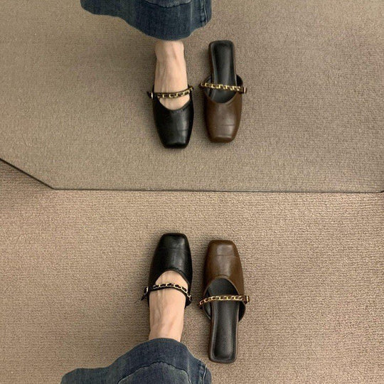 Damen luftige Clogs mit elegantem Kettenakzent und ergonomischer Fußbettgestaltung EB
