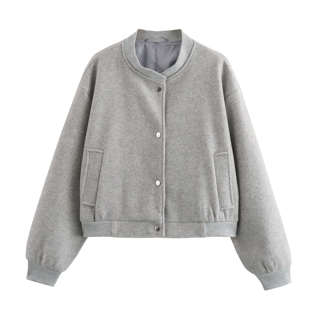 Damen modische Übergangsjacke mit elastischen Bündchen und praktischen Pattentaschen EB