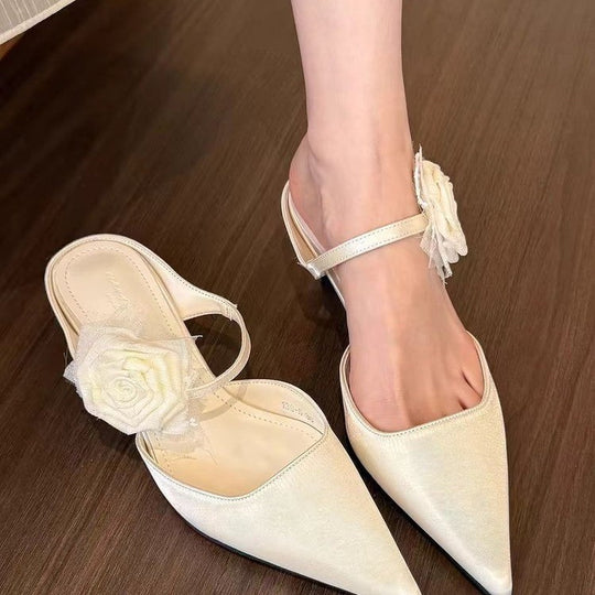 Damen elegante Slingback-Pumps mit floralem Dekor EB