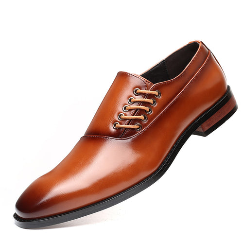 Damen Elegante Hochglanz-Leder Schnürschuhe mit modischen Akzenten EB