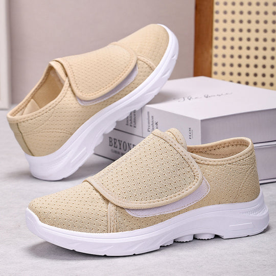 Damen Bequeme und atmungsaktive Sneakers mit Klettverschluss EB