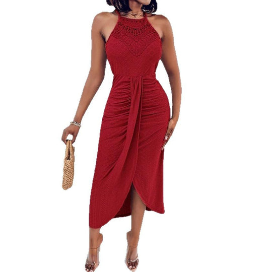 Damen Maxikleid mit geflochtenem Detail und elegantem Taillenschnitt EB
