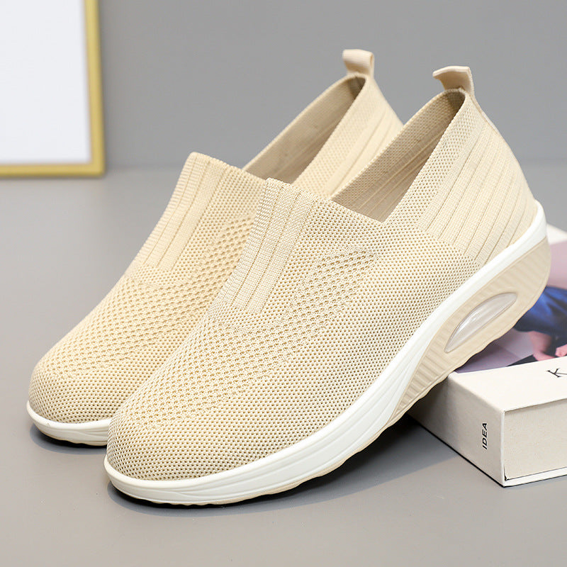 Damen Bequeme Slip-On Sneakers mit Luftpolsterung EB