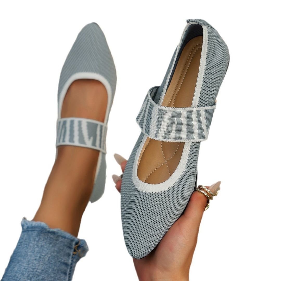 Damen Elegante und atmungsaktive Ballerinas mit elastischen Riemen EB