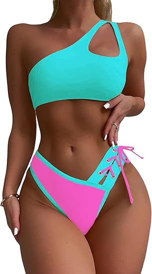 Damen Einseitiger Bikini mit trendigem Schnitt EB