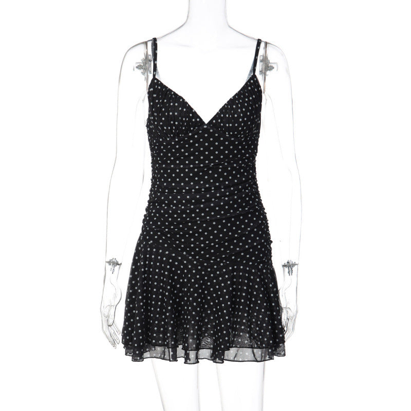 Damen Sommerliches Minikleid mit tiefem V-Ausschnitt und tierischem Muster EB