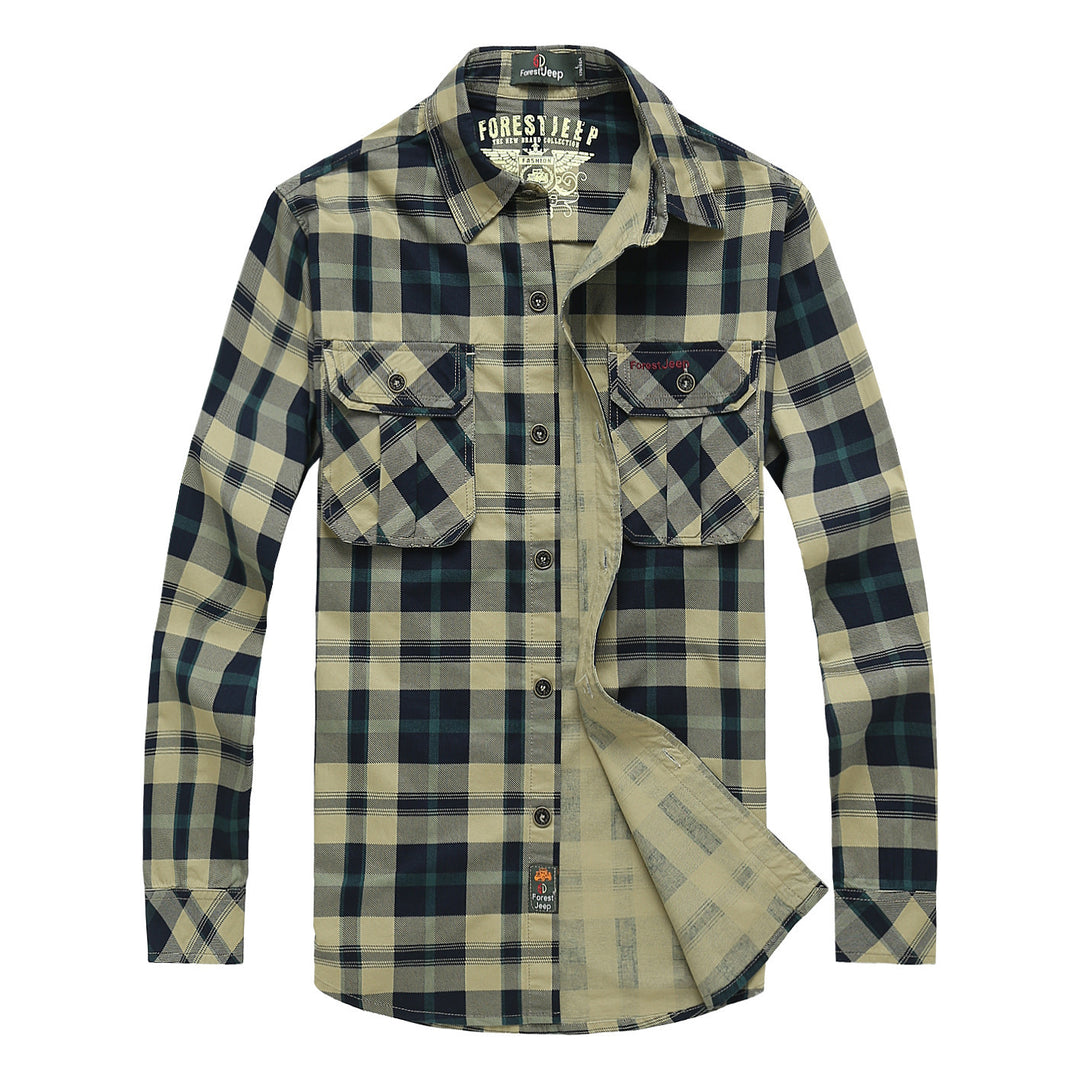 Herren Kariertes Overshirt im Workwear Stil mit aufgesetzten Brusttaschen EB