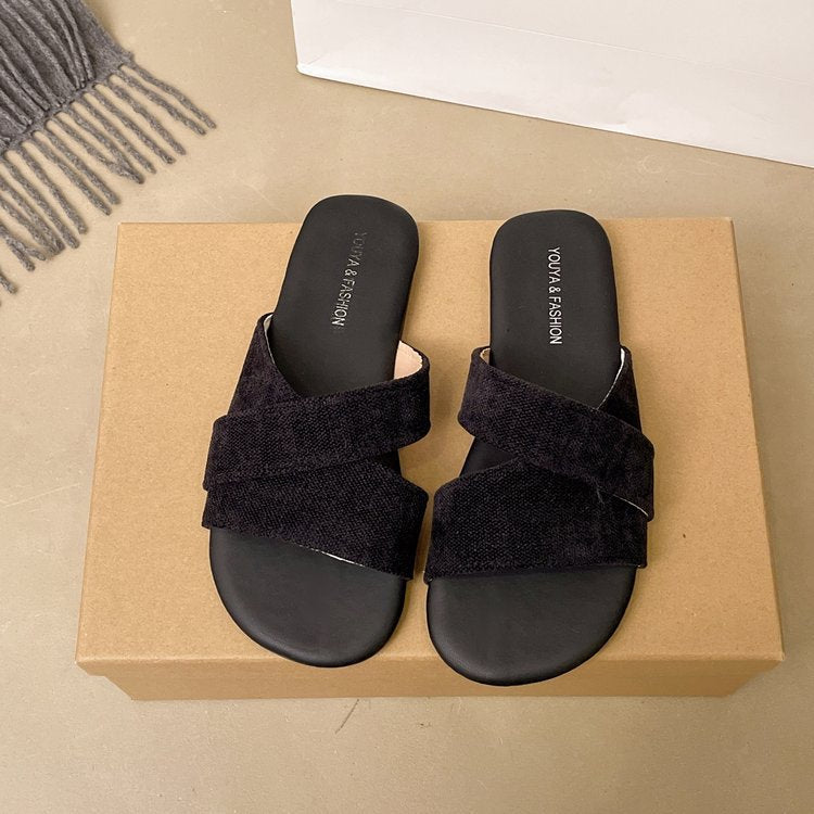 Damen bequeme Riemensandalen mit geschwungenen Riemen EB