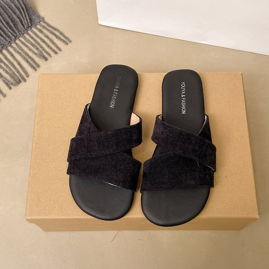 Damen bequeme Riemensandalen mit geschwungenen Riemen EB