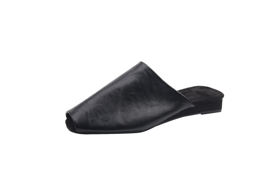 Damen Offene Mules aus hochwertigem Leder mit rutschfester Sohle EB