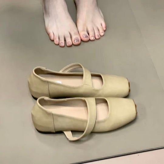 Damen elegante Ballerinas mit verstellbarem Riemen EB