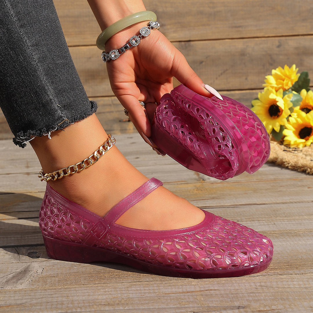 Damen Bequeme und atmungsaktive Ballerinas mit flexiblem Riemen EB