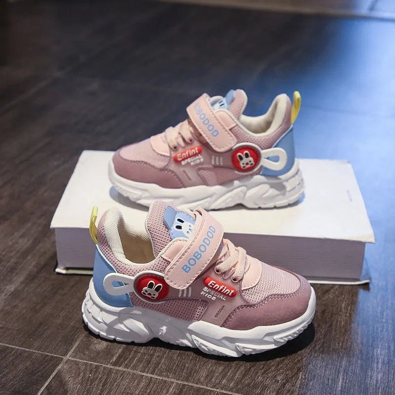 Damen sportliche Klett-Sneaker mit buntem Tiermotiv und atmungsaktivem Obermaterial EB