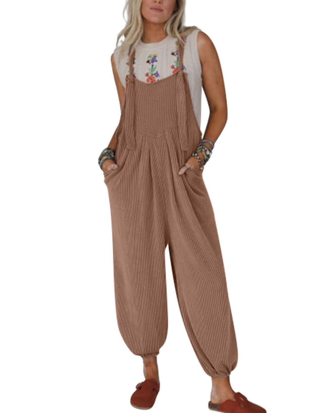Damen Lässiger Jumpsuit mit praktischen Taschen EB