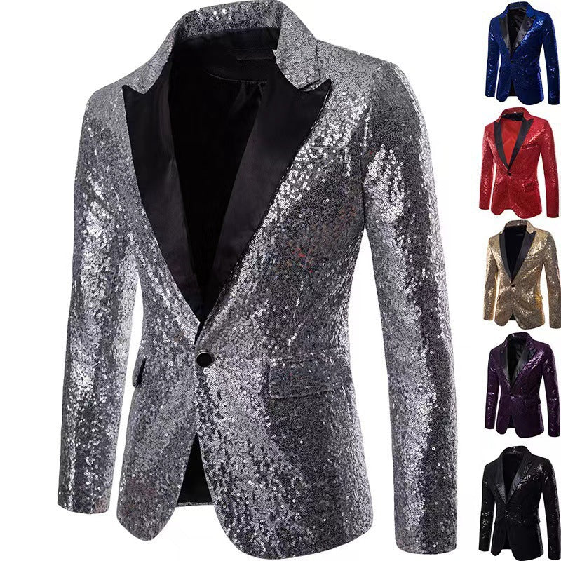 Herren schimmernder Pailletten Blazer EB