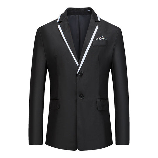 Herren eleganter smoking blazer mit kontrastierenden Details und praktischen Taschen EB