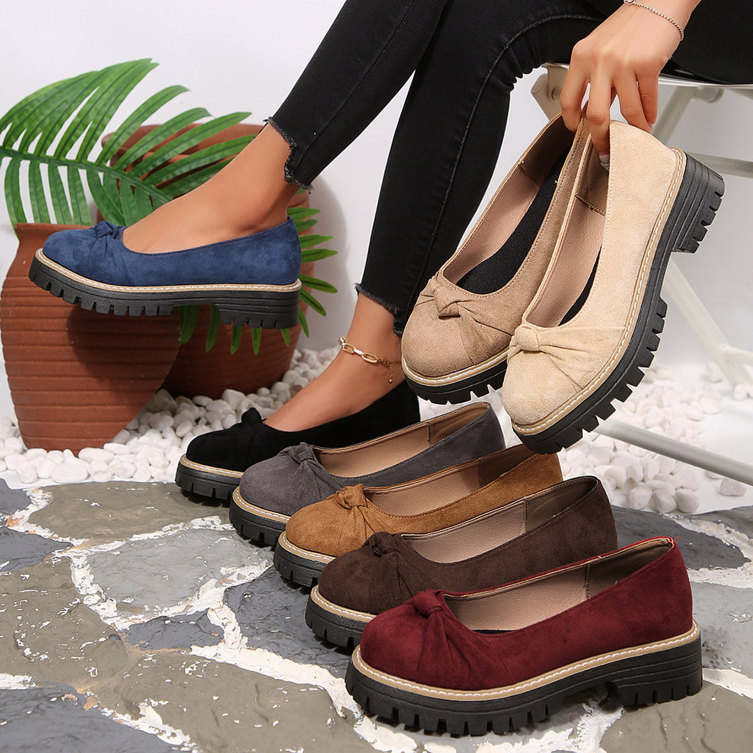 Damen Komfortable Slipper mit dekorativem Schleifenakzent EB