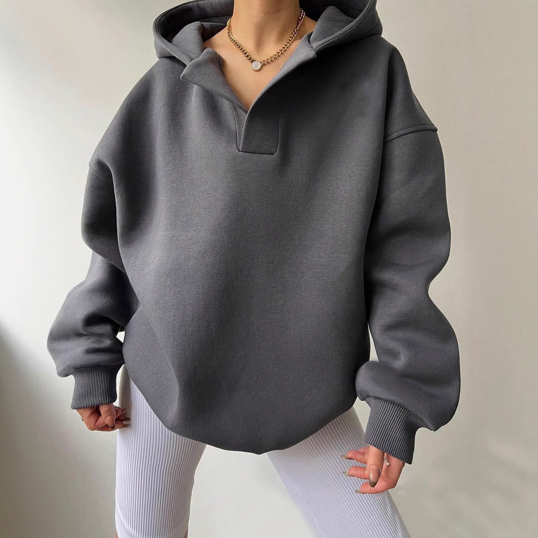 Damen Oversized Kapuzenpullover mit modischem Schnitt und legerem Look EB