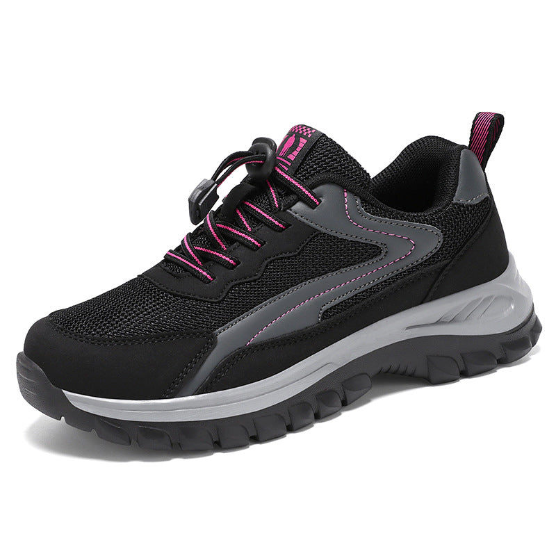 Damen nan robuster Trekking-Sneaker mit profiliertem Geländegriff, stoßdämpfender EVA-Zwischensohle und Schnellzug-Schnürung EB