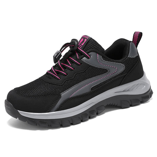 Damen nan robuster Trekking-Sneaker mit profiliertem Geländegriff, stoßdämpfender EVA-Zwischensohle und Schnellzug-Schnürung EB