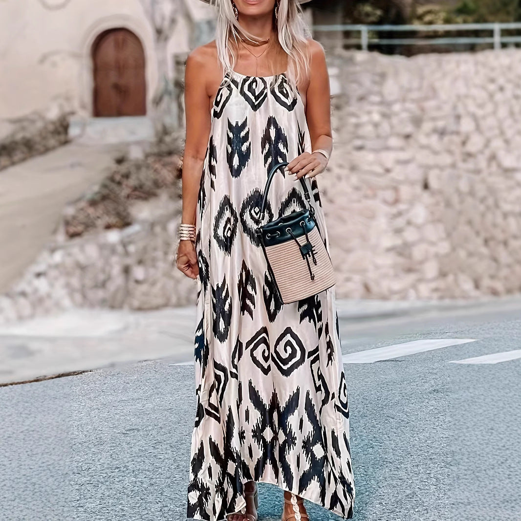 Damen Maxikleid mit aufregendem Ethno-Print und leicht fließendem Schnitt EB