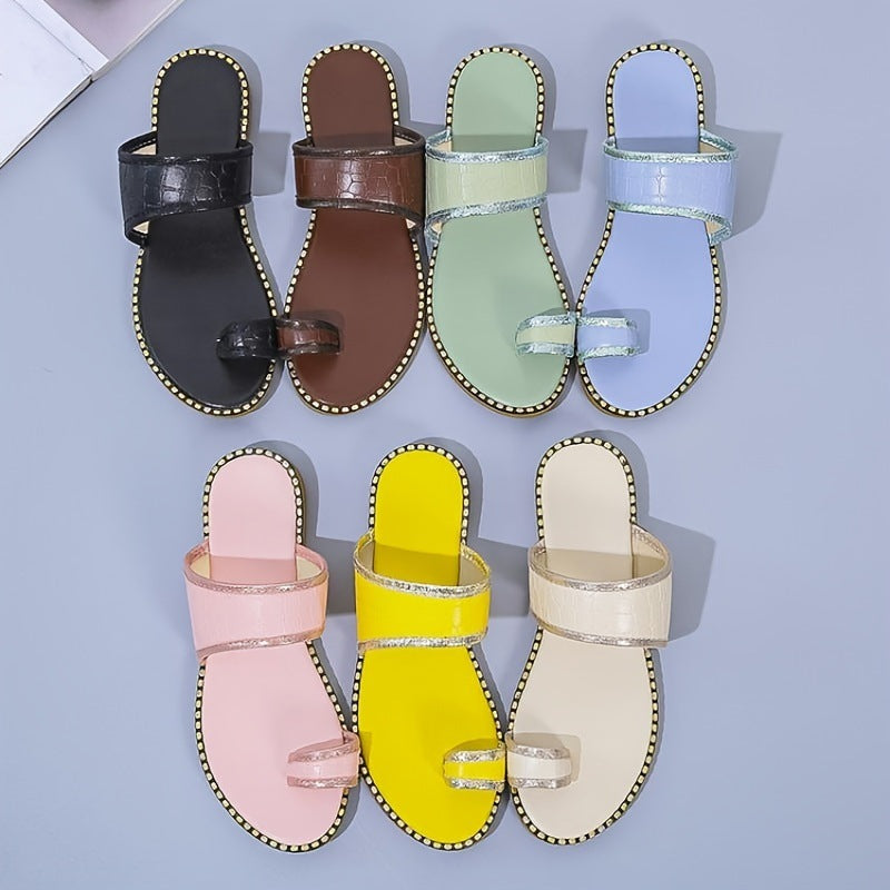 Damen elegante Slide-Sandalen mit luxuriösen goldenen Akzenten EB