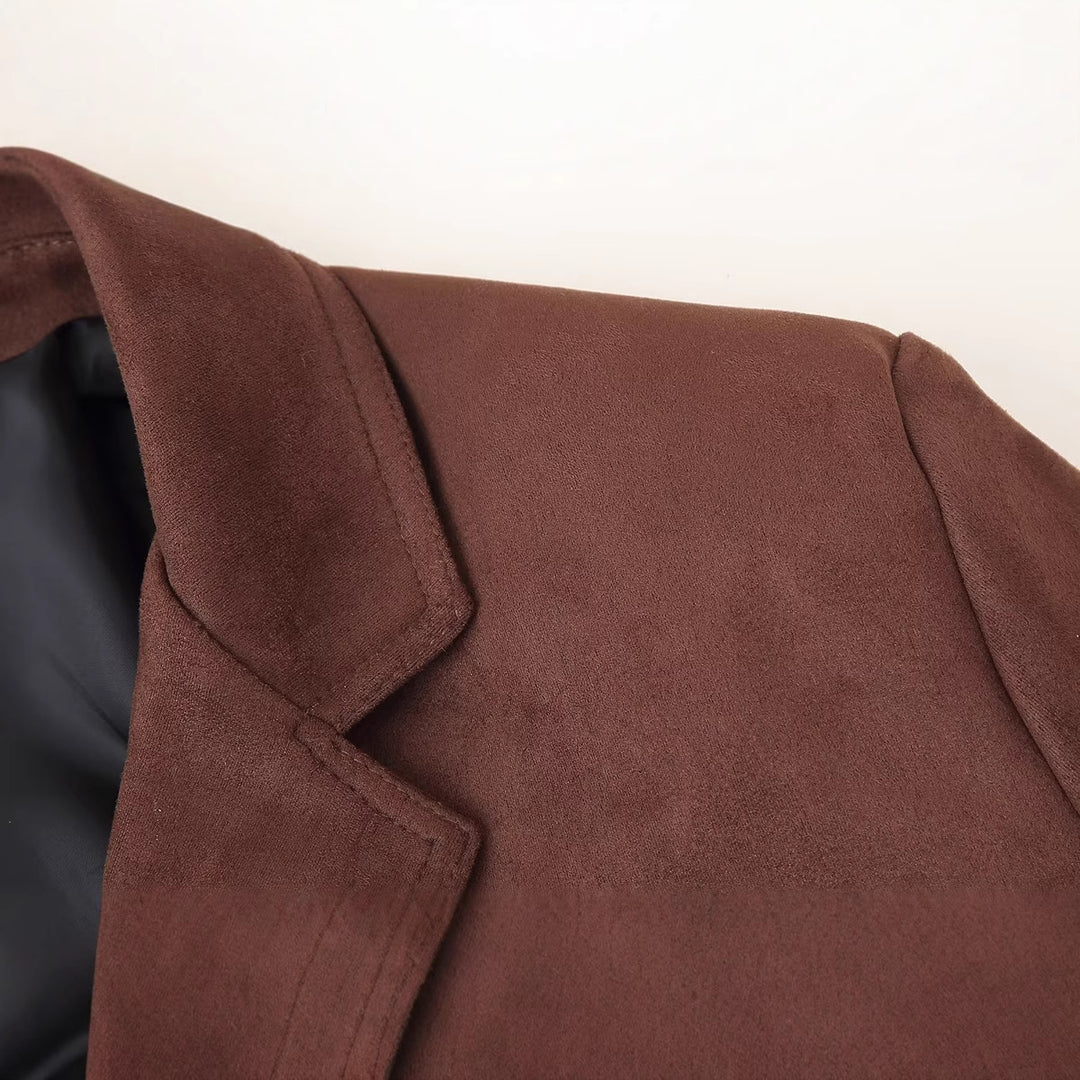 Damen Suede Blazerjacke EB