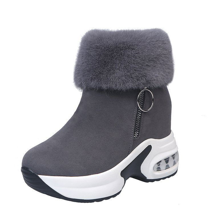 Damen Komfortable Sneaker-Stiefel mit trendigem Leopardenmuster und kuscheligem Kragen EB