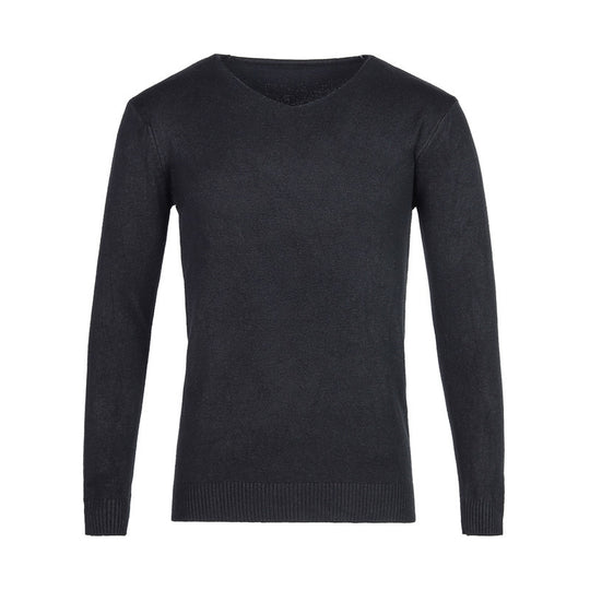 Herren nan feiner V-Ausschnitt-Pullover aus Baumwoll-Merino-Mix mit schmaler Silhouette EB