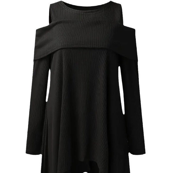 Damen Oversized Oberteil mit schickem Off-Shoulder Design und asymmetrischem Saum EB