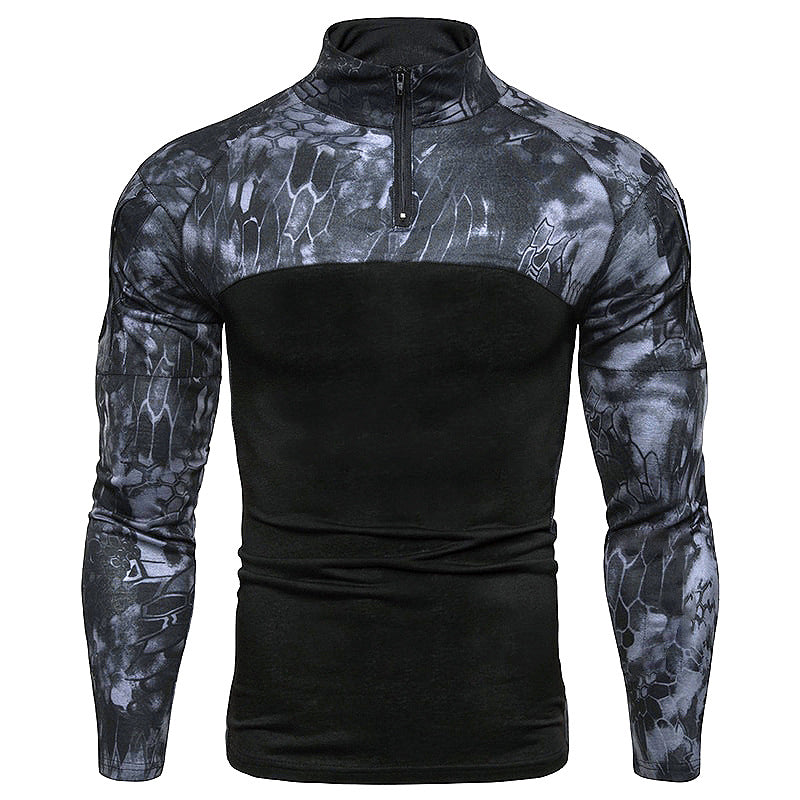 Herren Sportlicher Langarmpullover mit hohem Kragen und Reißverschluss EB