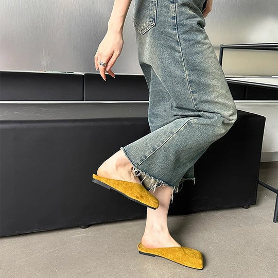 Damen Mokassins mit modernen V-Ausschnitten und weichem Velours EB